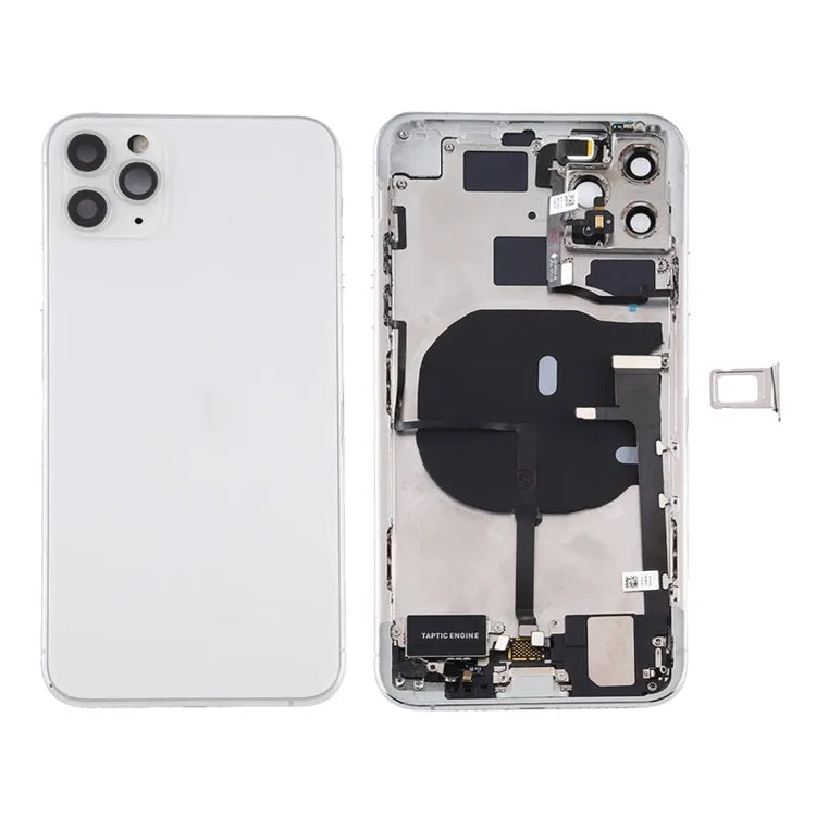 Battery back cover-assembly compleet met flexkabels en oplaadpoort voor iPhone 11 Pro (zilver)