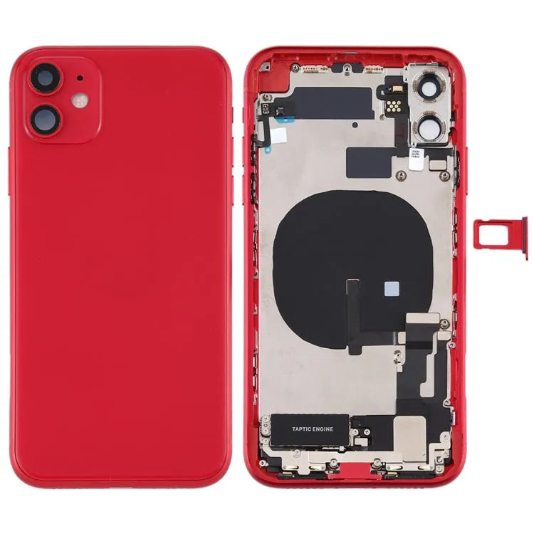 Complete behuizing-achterkant met onderdelen voor iPhone 11 (rood)