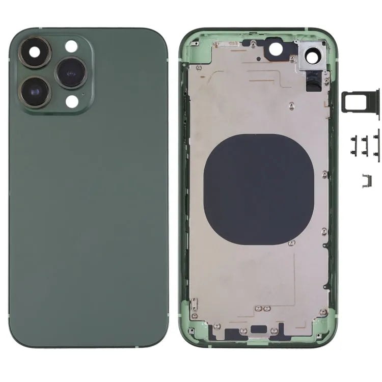 Behuizing met matglazen frame in 13 Pro-look voor iPhone XR (groen)