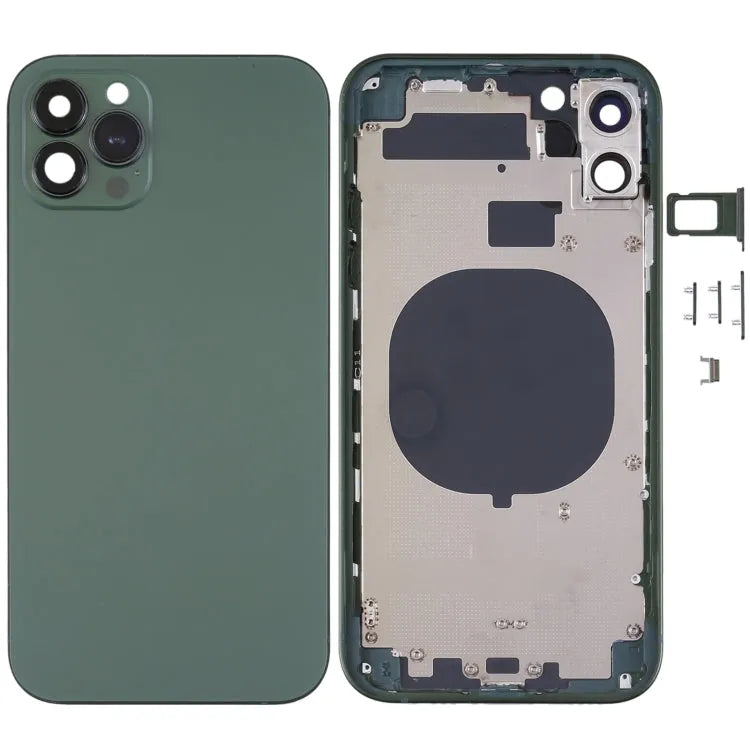Achterbehuizing met frosted frame in iPhone 13 Pro-look voor iPhone 11 (groen)