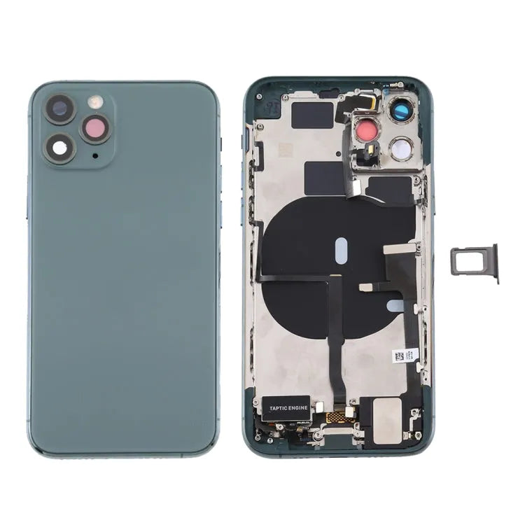 Achterklep volledig voorgemonteerd met camerakap voor iPhone 11 Pro Max (groen)