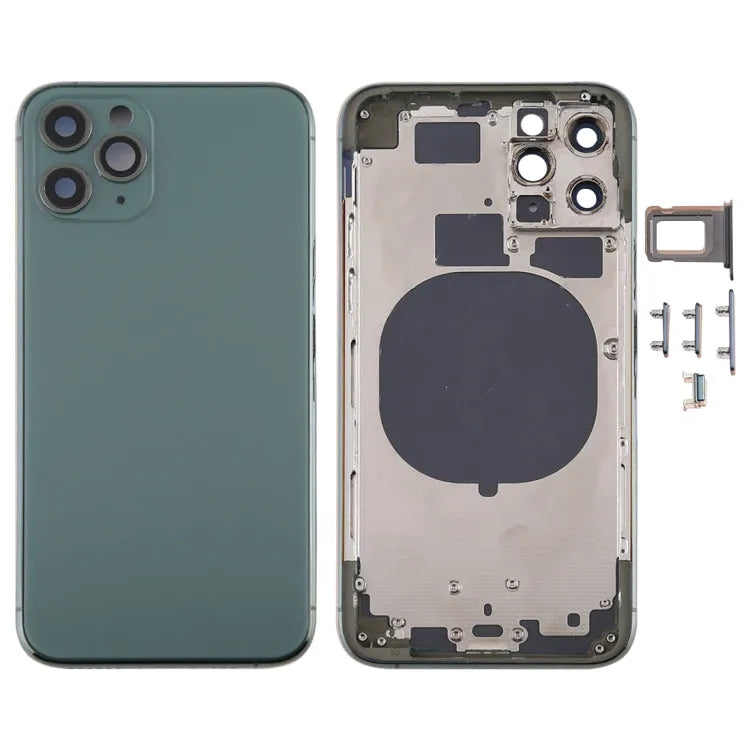 Behuizing achterzijde met SIM-lade, zijknoppen en cameralens voor iPhone 11 Pro Max (groen)