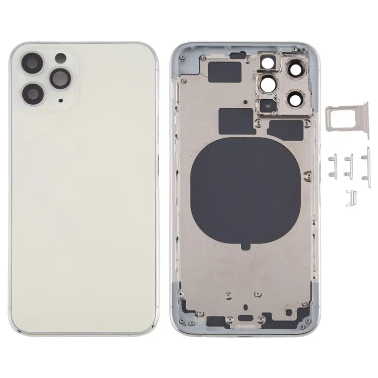 Behuizing achterzijde met SIM-lade, zijknoppen en cameralens voor iPhone 11 Pro (zilver)