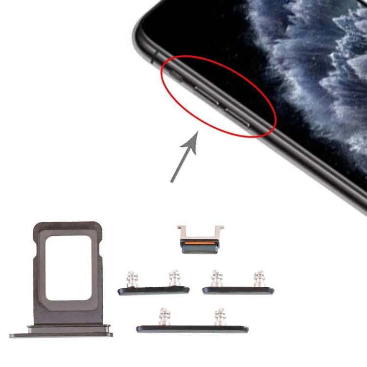 Simkaarthouder met zijknop voor iPhone 11 Pro en 11 Pro Max (groen)