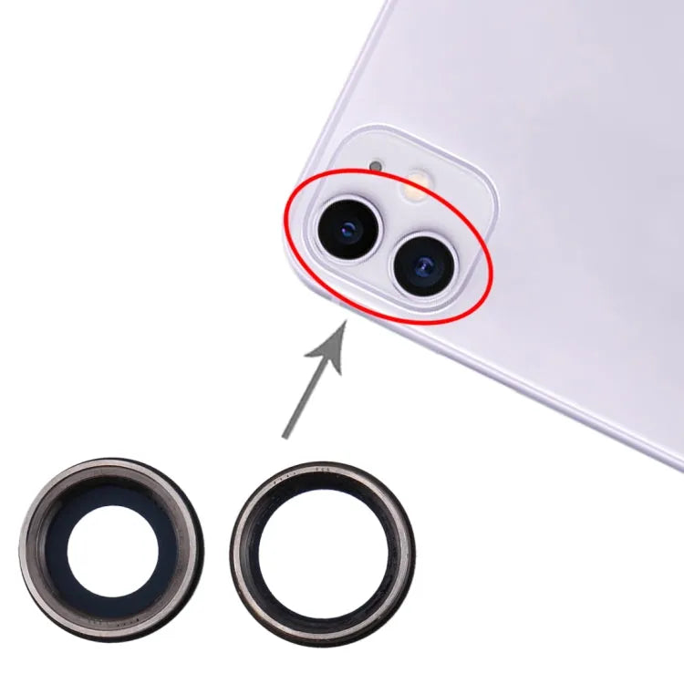 Achter cameraring met lensafdekking voor iPhone 11 (2 stuks)