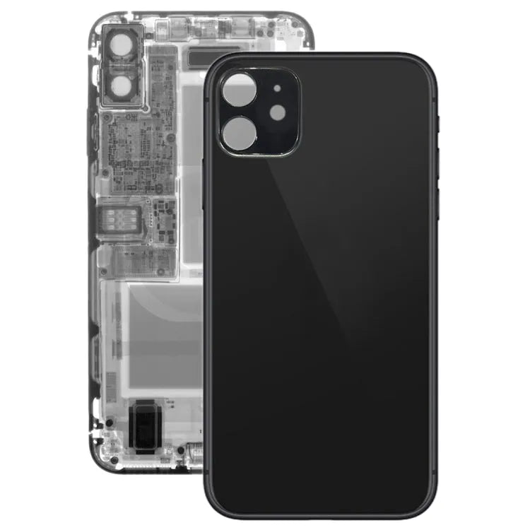 Glazen achterpaneel batterijdeksel voor iPhone 11 (zwart)