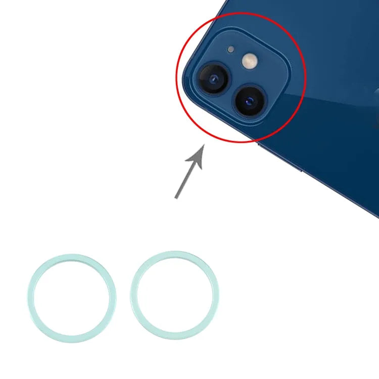 2 stuks camera-beschermring voor iPhone 12 Mini (groen)