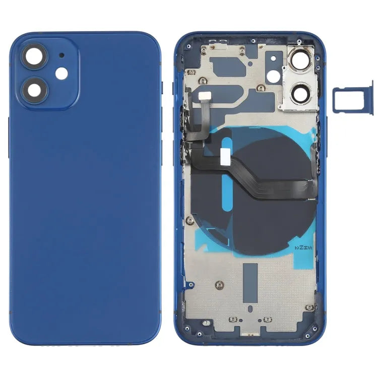 Batterij-achterkant voor iPhone 12 Mini (met zijknoppen, simlade, power+volume flex en draadloos laden) — variant B