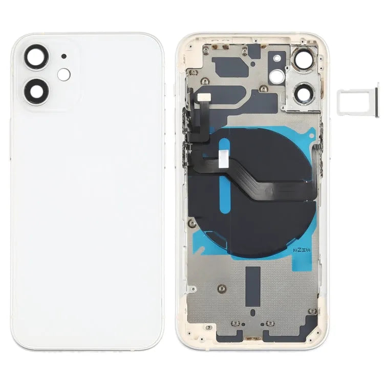 Batterij-achterkant voor iPhone 12 Mini (met zijknoppen, simlade, power+volume flex en draadloos laden) — variant C