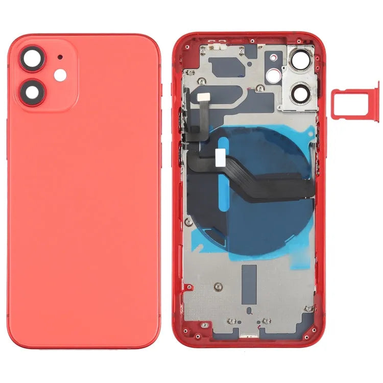Batterij-achterkant voor iPhone 12 Mini (met zijknoppen, simlade, power+volume flex en draadloos laden) — variant D