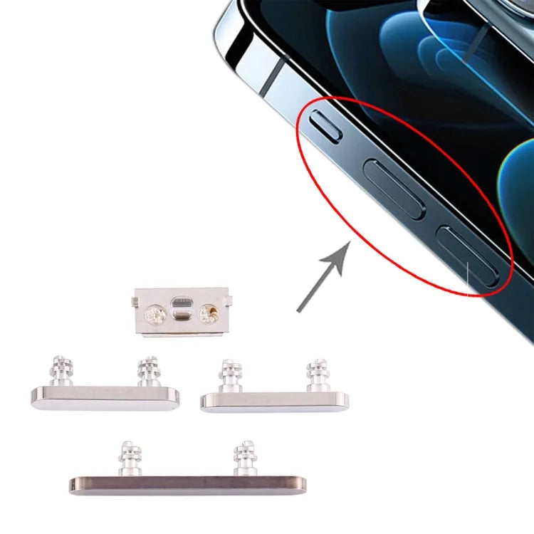 Aan-uitknop en volumeknop voor iPhone 12 Pro Max (zilver)