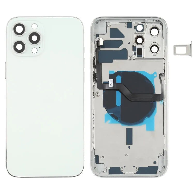 Batterij-achterkant compleet voor iPhone 12 Pro Max (wit)