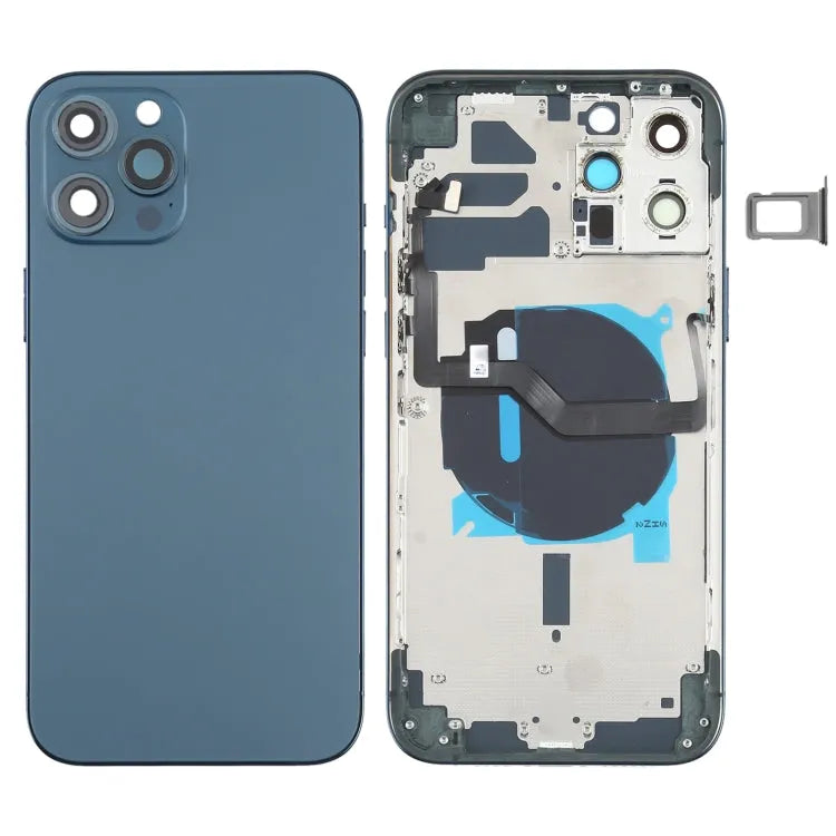 Batterij-achterkant compleet voor iPhone 12 Pro Max (blauw)