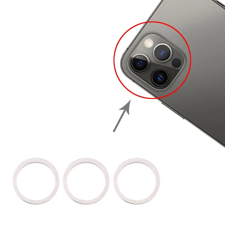 Cameralens-beschermring voor iPhone 12 Pro, 3 stuks (zilver)