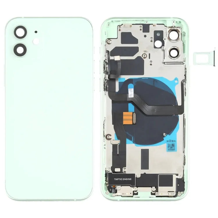 Achterkant-behuizing compleet met onderdelen voor iPhone 12 (groen)
