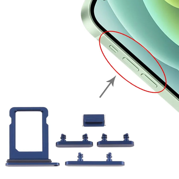 Simhouder en zijknoppen voor iPhone 12 mini (blauw)