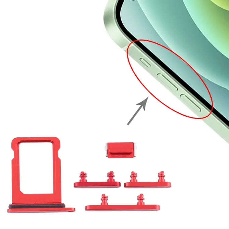 Simhouder en zijknoppen voor iPhone 12 mini (rood)