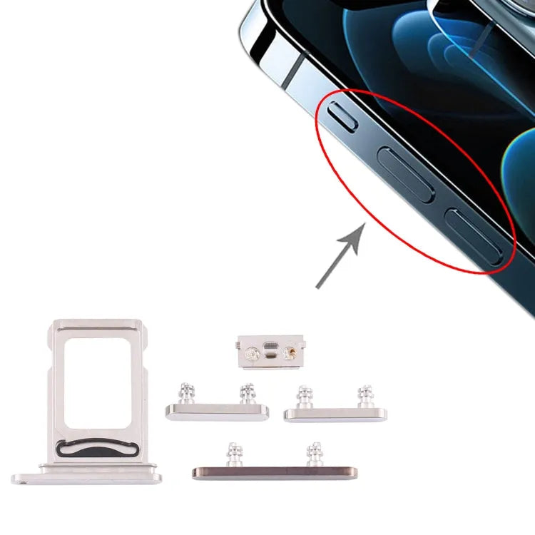 Simhouder en zijknoppen voor iPhone 12 Pro (wit)