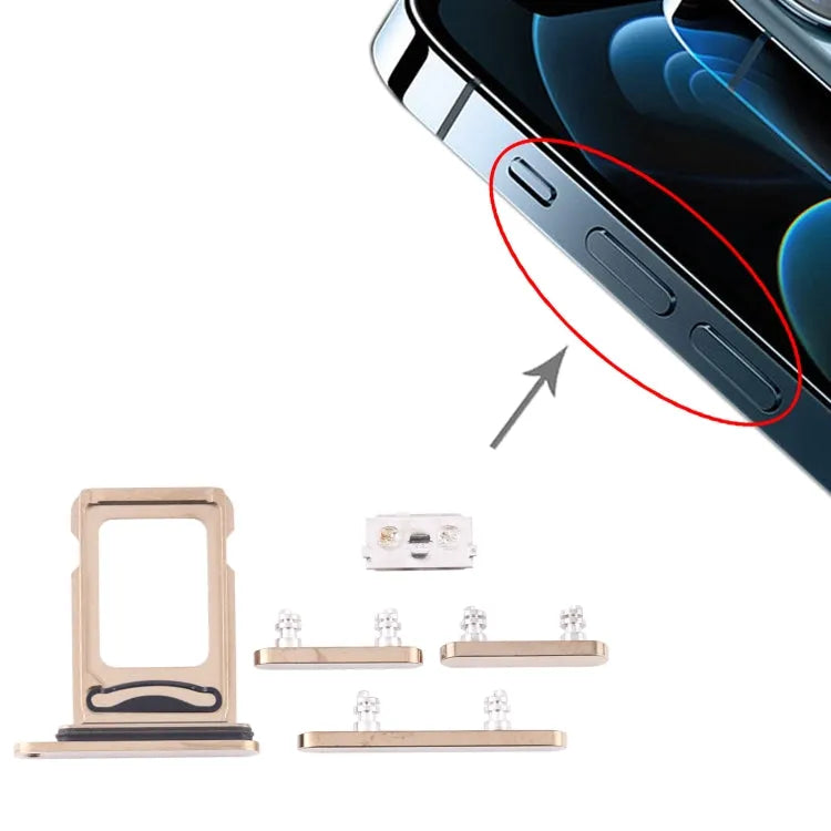 Simhouder en zijkleppen voor iPhone 12 Pro (goud)