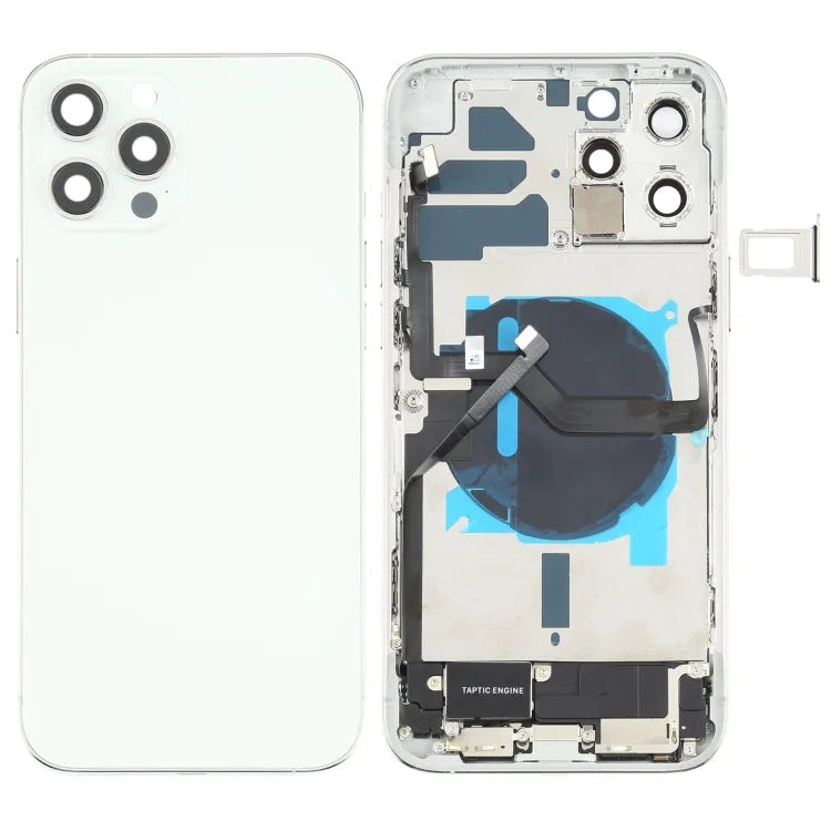 Achterkant-assembly met knoppen en oplaadmodule voor iPhone 12 Pro Max (wit)