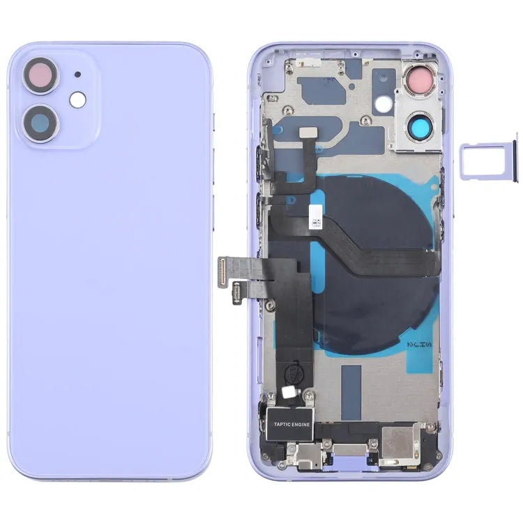 Achterkant-assembly met knoppen en oplaadmodule voor iPhone 12 Mini (paars)
