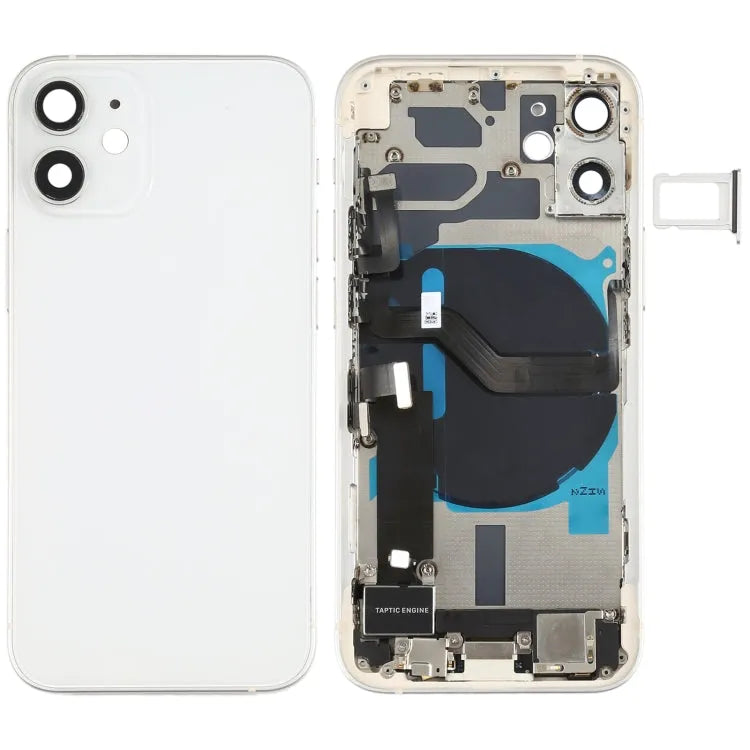 Achterkant-assembly met knoppen en oplaadmodule voor iPhone 12 Mini (wit)