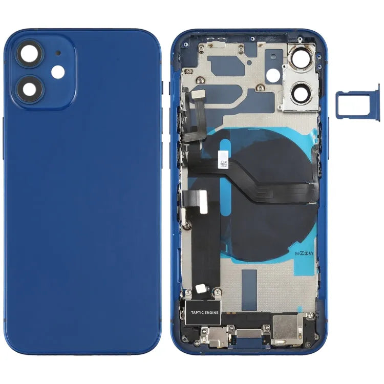 Achterkant-assembly met knoppen en oplaadmodule voor iPhone 12 Mini (blauw)