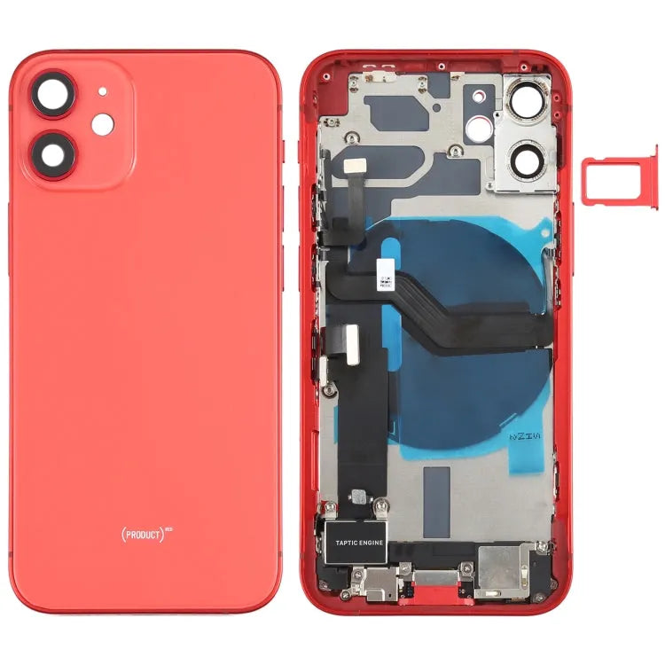 Achterkant-assembly met knoppen en oplaadmodule voor iPhone 12 Mini (rood)