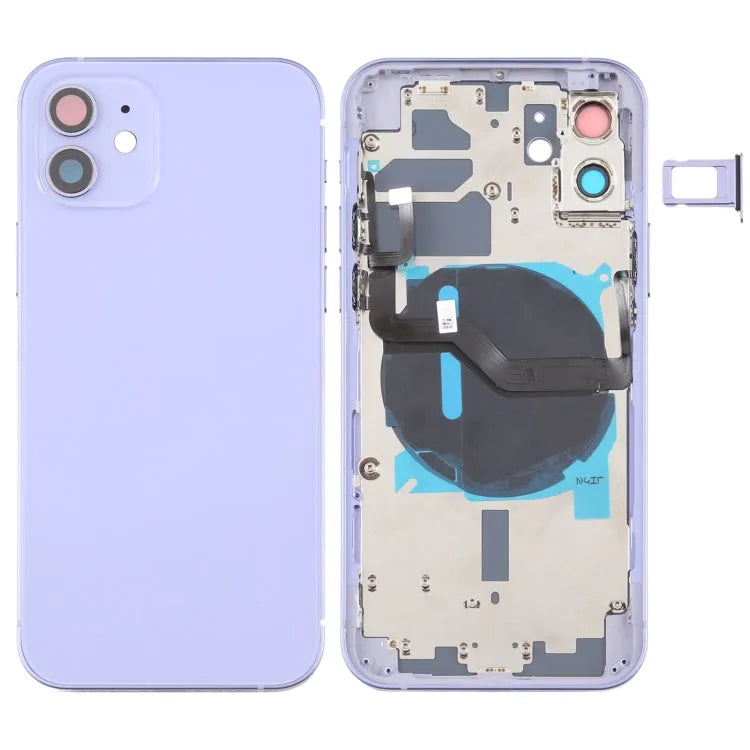 Achterkant-assembly met zijknoppen, simlade en oplaadmodule voor iPhone 12