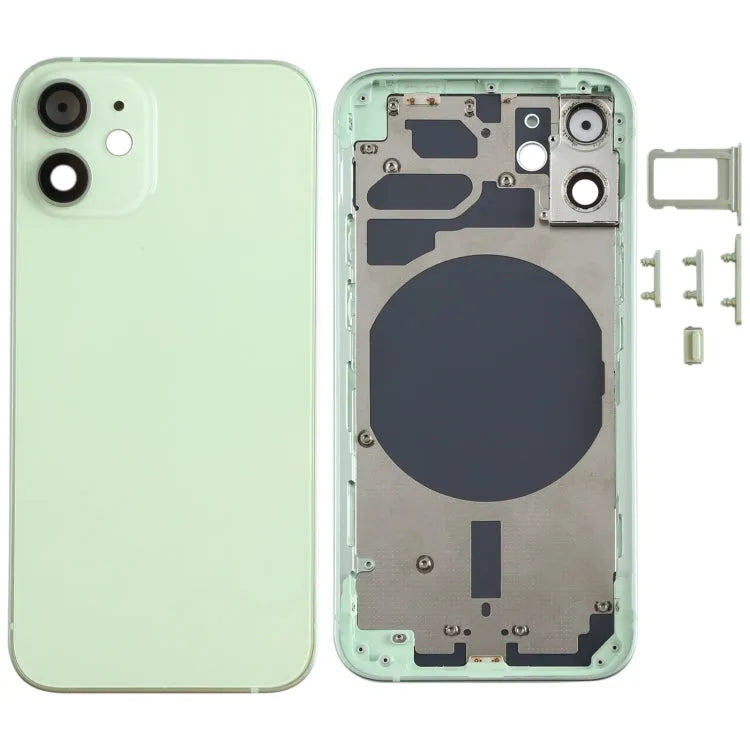 Achterbehuizing met simlade, knoppen en cameralens voor iPhone 12 Mini (zwart, variant A)