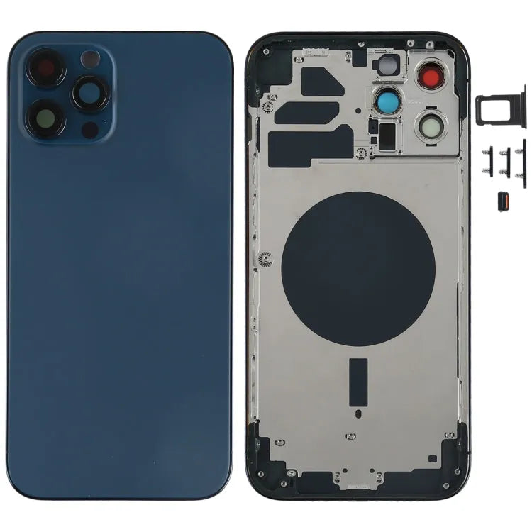 Achterbehuizing met simlade, knoppen en cameralens voor iPhone 12 Pro Max