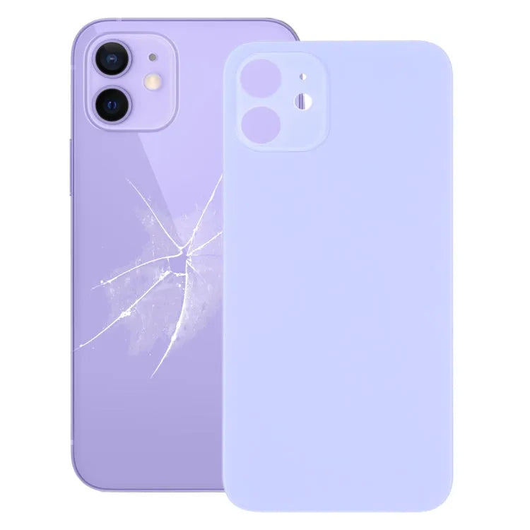 Achterkant met groot camera-gat (eenvoudige montage) voor iPhone 12 (paars)