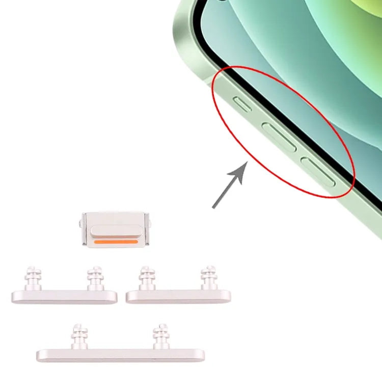 Aan/uit-knop en volumeknop voor iPhone 12 (wit)