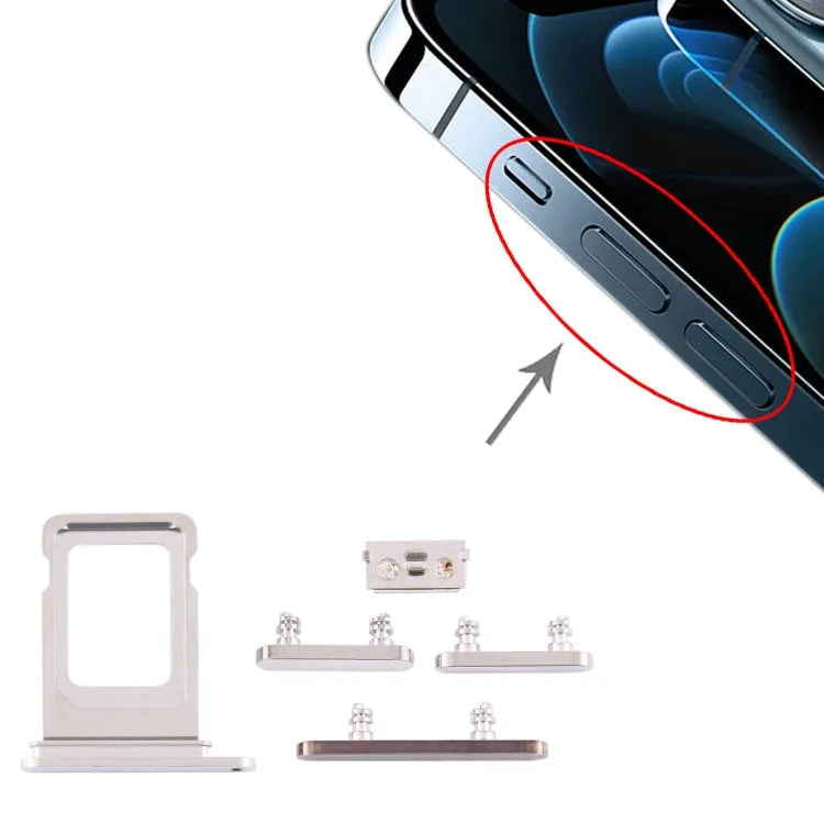 SIM-kaarthouder met zijknoppen voor iPhone 12 Pro (wit)