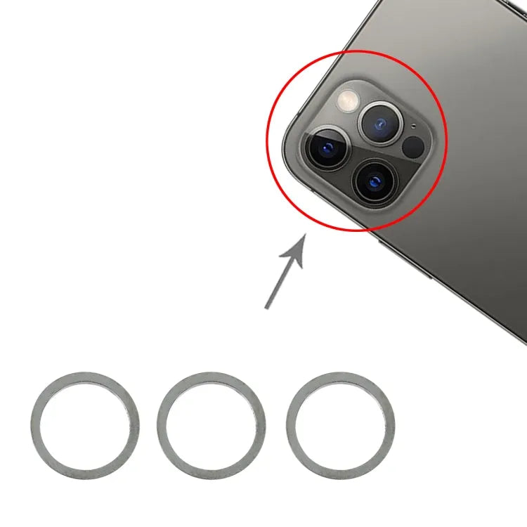 3 stuks metalen beschermring achtercamera-lens voor iPhone 12 Pro (aquablauw)