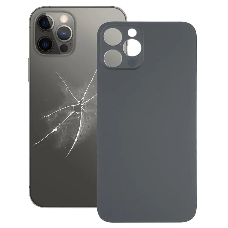 Achterbehuizing met grote camera-uitsparing voor iPhone 12 Pro (zwart)