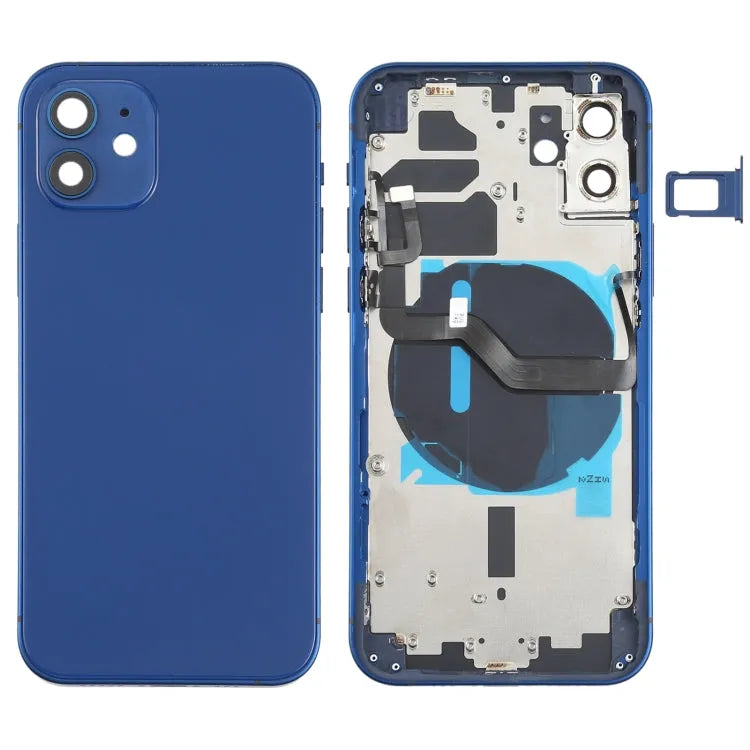 Batterij-achterklep compleet met sideknoppen en draadloos laden voor iPhone 12