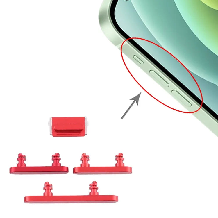 Aan-uit-knop en volumeknop-set voor iPhone 12 Mini (rood)
