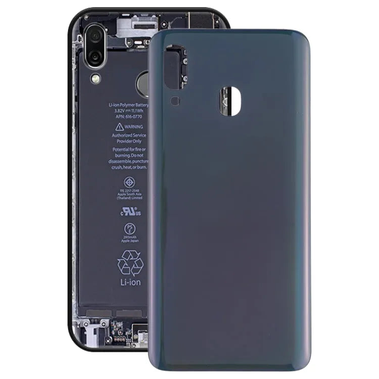 Achterkant behuizing voor Samsung Galaxy A20 SM-A205F DS (zwart)