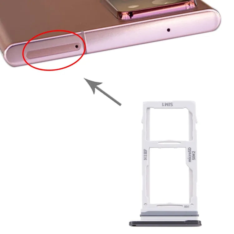 SIM-kaartlade met Micro SD-houder voor Samsung Galaxy Note20 Ultra (zwart)