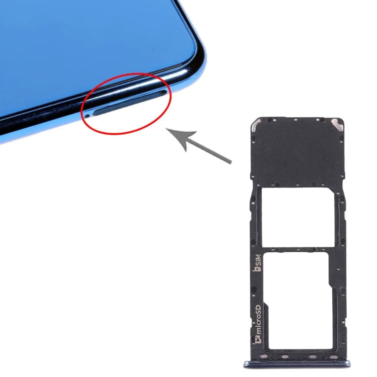 SIM- en Micro-SD-kaartlade voor Galaxy A7 (2018) A750F (zwart)
