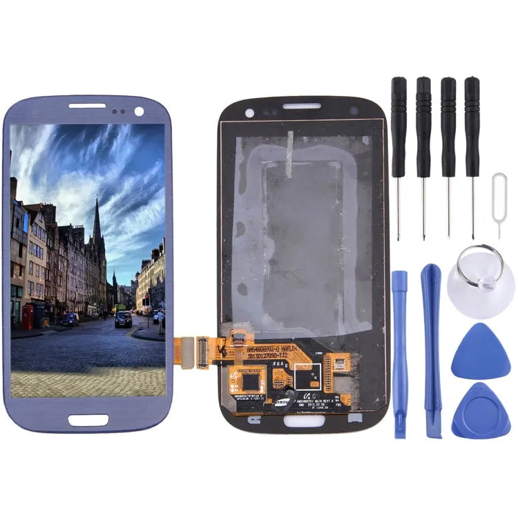 Originele Super AMOLED LCD met digitizer voor Galaxy SIII i9300 (donkerblauw)