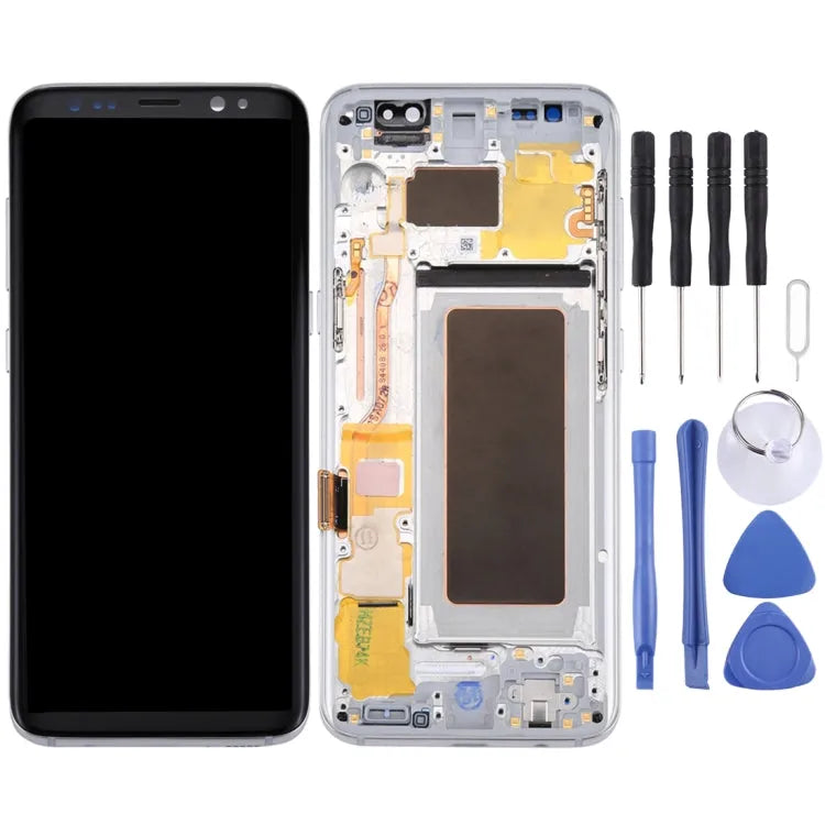 Origineel LCD-scherm met aanraakpaneel en frame voor Samsung Galaxy S8 G950 G950F G950U G950V G9500 (zilver)