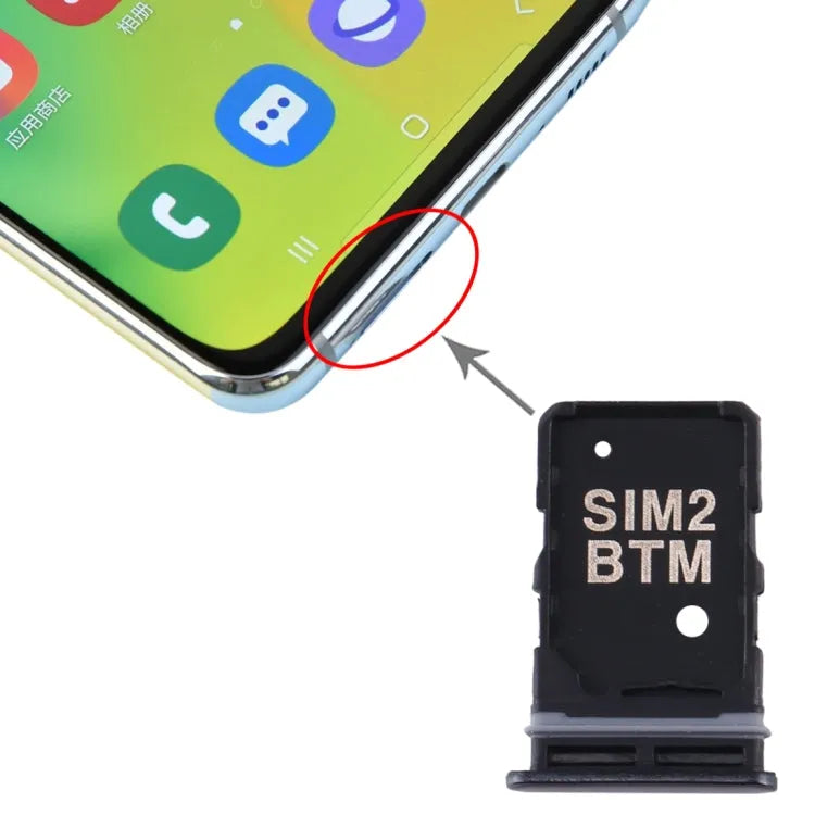 Dubbele simkaartlade voor Samsung Galaxy A80 (zwart)