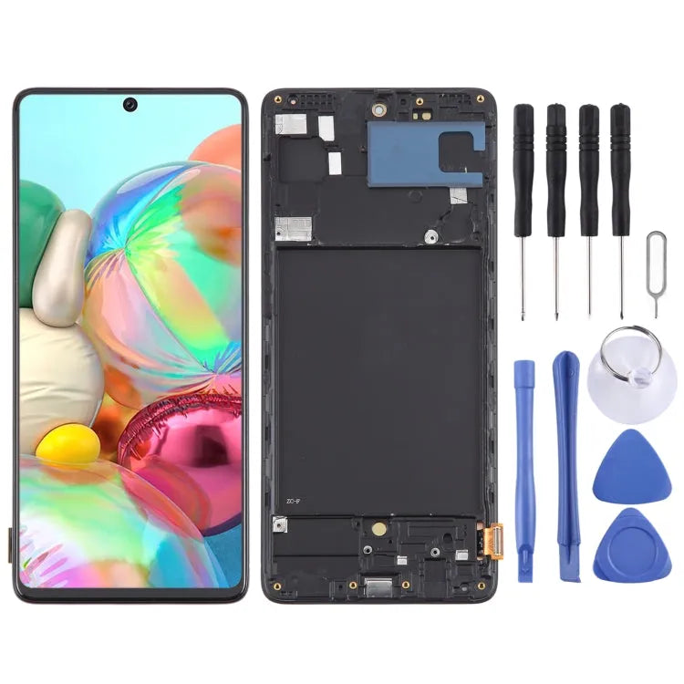 OLED LCD-scherm digitizer met frame voor Samsung Galaxy A71 4G SM-A715F 6,43 inch (zwart)