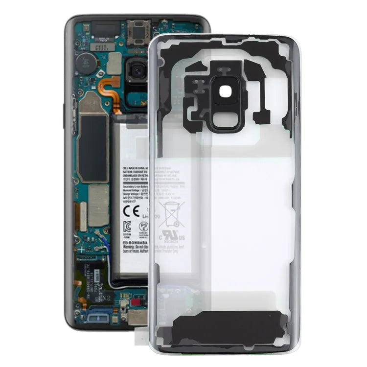 Transparante batterijachterkant met cameralensframe voor Samsung Galaxy S9 G960F G960U G9600 (transparant)