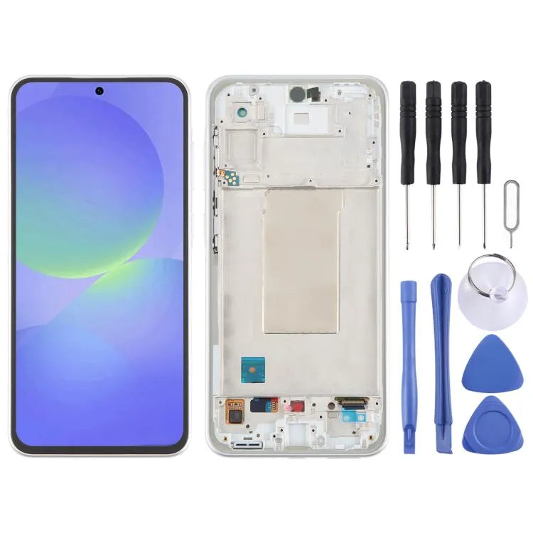Originele LCD-schermdigitizer met frame voor Samsung Galaxy A36 SM-A366B (zilver)