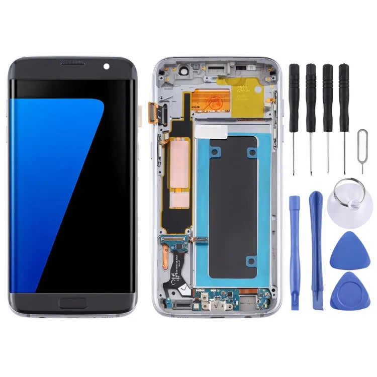 OLED beeldscherm met digitizer en frame voor Samsung Galaxy S7 Edge SM-G935F (zwart)