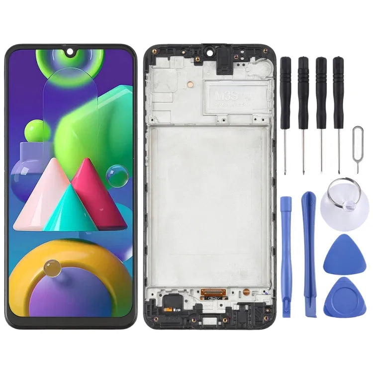 OLED beeldscherm met digitizer en frame voor Samsung Galaxy M21 SM-M215 (zwart)