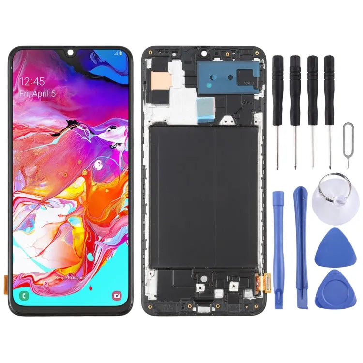 OLED beeldscherm 6,7 inch met digitizer en frame voor Samsung Galaxy A70 SM-A705 (zwart)